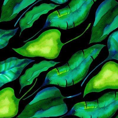 Tropical Leaves, Dark by Unbekannt Unbekannt